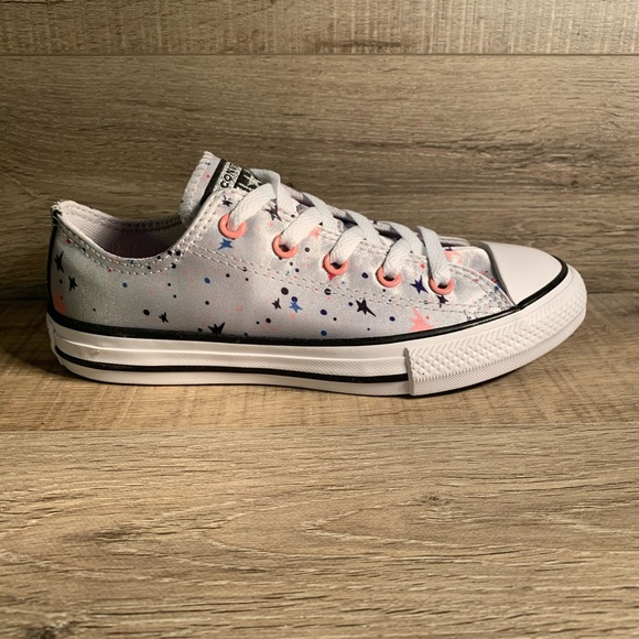 Converse Juniors CTAS Ox Low Silver Stars - Picture 2 of 5